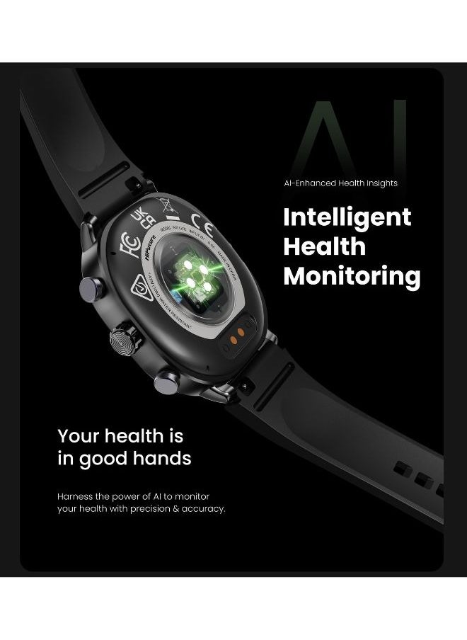 HiFuture - HiFuture AIX Lite Dual Core Smartwatch with Extra Belt, 1.43" AMOLED Display, Gorilla Glass, Wireless Calling, 10 Days Battery, Sports Modes, Syntra AI Health Monitoring, 1 ATM Waterproof - Image 1