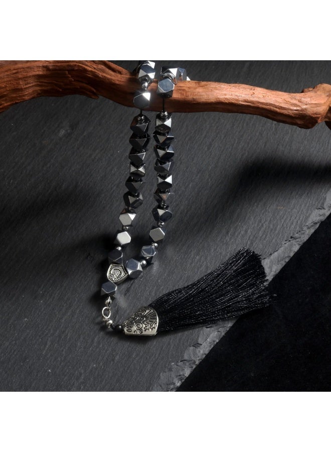 Tasbih Prayer Beads Allah & Muhammad Islamic Prayer Rosary Muslim Islam Misbaha Tasbeeh Sibha 33 Prayer Beads Bracelet - Image 2