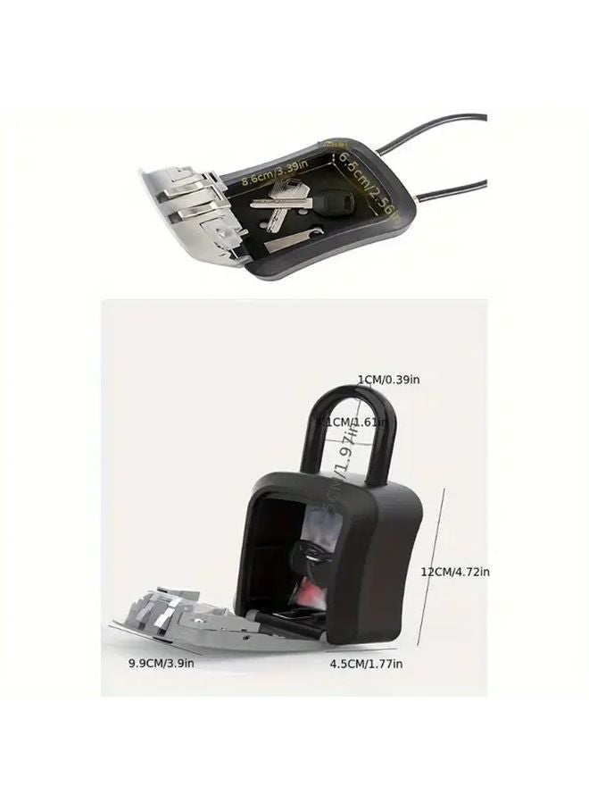 Gray Weather Resistant Combination Lock Box 4 Digit Resettable Code Wall Mount Outdoor Key Storage - Image 4