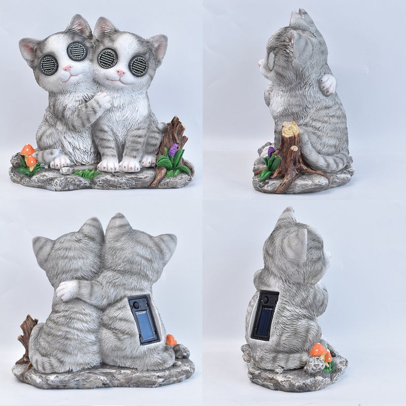 Resin Rotating Eyeball Animal Statue Solar Light for Garden Breathing Light Home Decor - Image 3