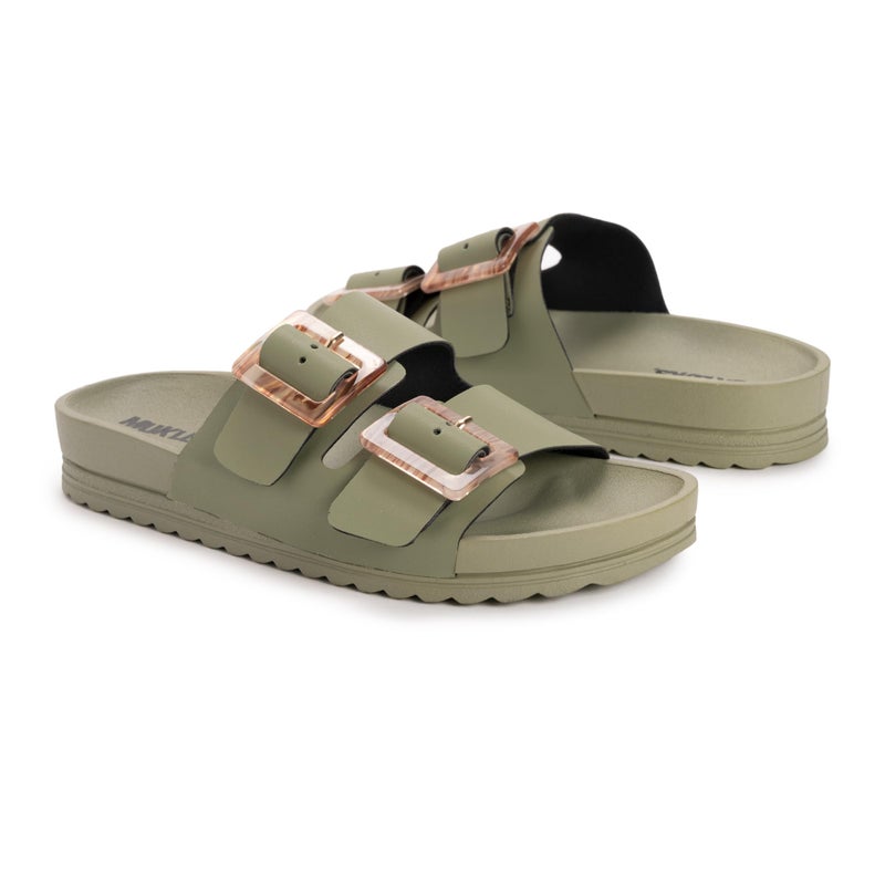 MUK LUKS Women's Grand Cayman Sandal, Light Olive, 8 - Image 2