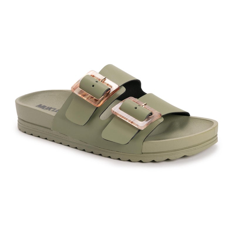MUK LUKS Women's Grand Cayman Sandal, Light Olive, 8 - Image 1