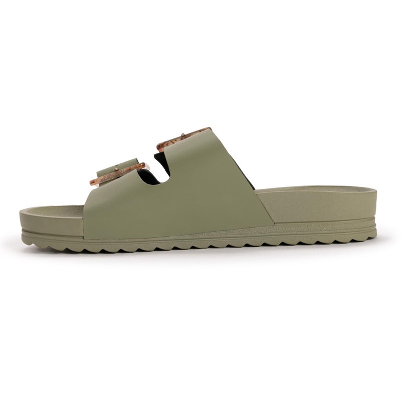 MUK LUKS Women's Grand Cayman Sandal, Light Olive, 8 - Image 3