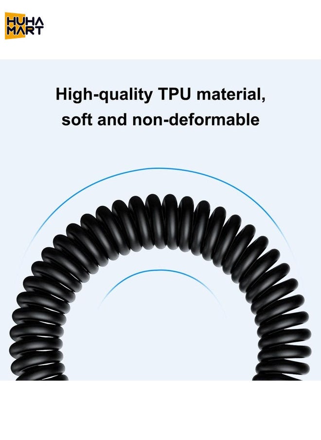 HuHa Mart HAWEEL 1m 5A USB-C / Type-C to USB-C / Type-C Retractable Coiled PD Fast Charging Cable  - Image 5
