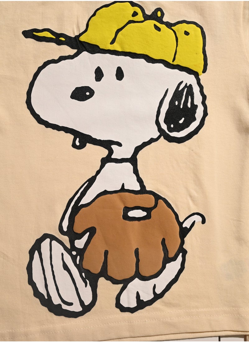Peanuts Cartoon Character Peanuts Printed Toddler pajama Set, White  - Image 3
