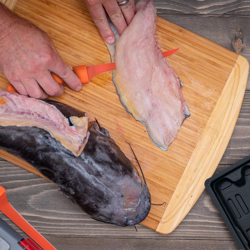 Maxam Flex Fillet Fishing Cutlery Set with Sharpening Steel, Cutting Board and Durable Leymar Handles, 5-peice - Image 5