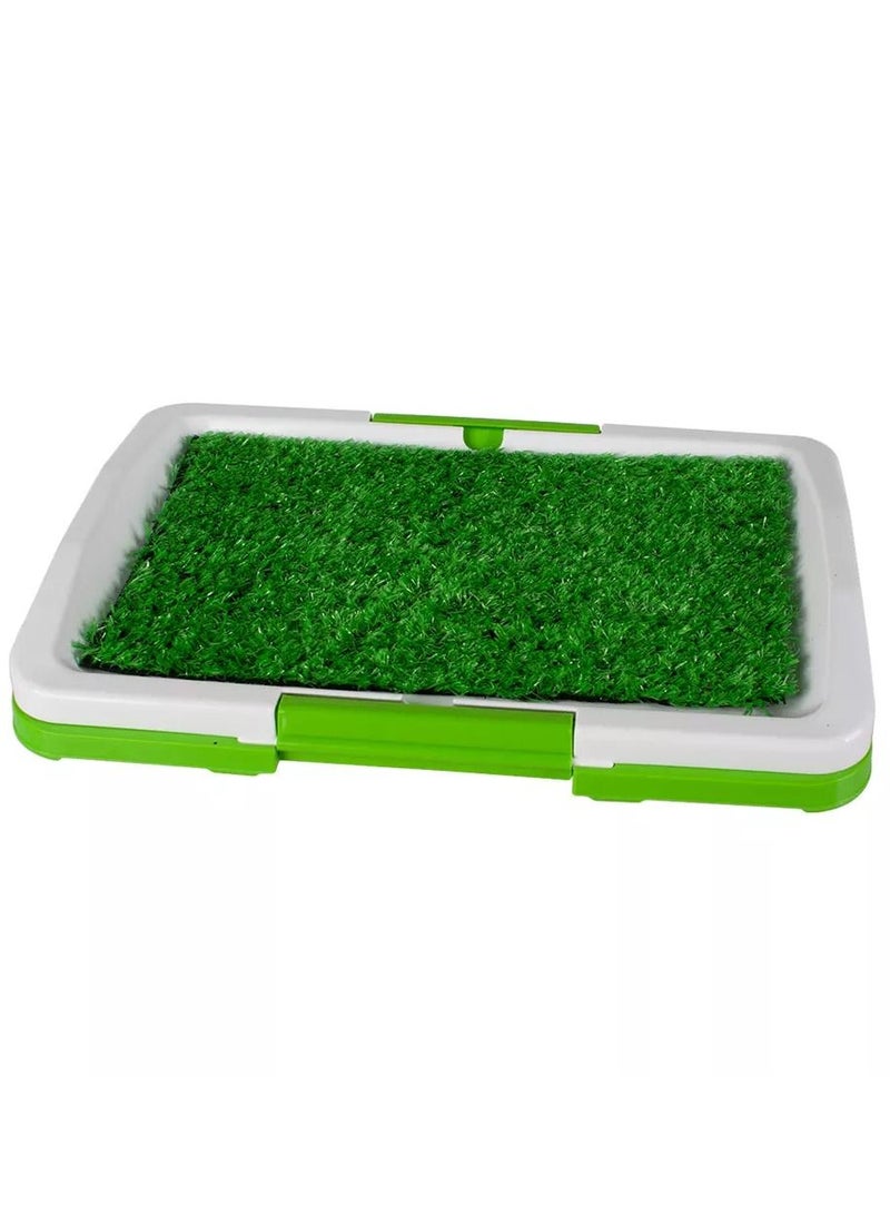 DubaiGallery Dog Litter Box Pad Potty Training Synthetic Grass Mesh Tray 3 Layer Pet Toilet for Dogs Indoor Outdoor Use - Image 2