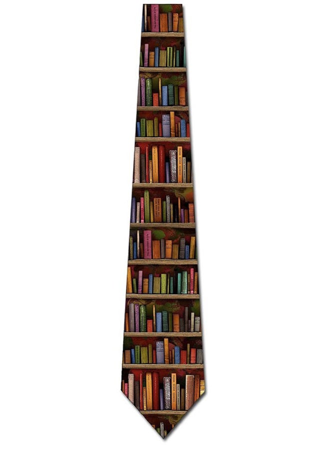 Three Rooker Book Ties Mens Literary Book Shelf Necktie - Image 4