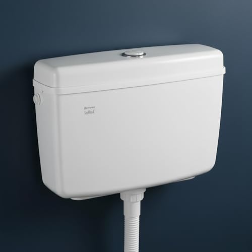PARRYWARE SLIMLINE PREMIUM Flush Tank for Toilet | Polymer/PVC Dual Flush System Exposed CISTERN (White) 10-5L | 2 Year Warranty | for Western (EWC) or Indian Commodes | E83921C - Image 1