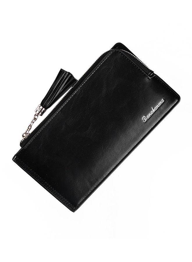 NIBEMINENT Multifunctional Leather Wallet Black