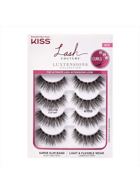 Lash Couture LuXtensions Collection False Eyelashes Multipack, Flat Lash Technology, Super Slim Lash Band, Real Lash Extension Fibers, Reusable Strip Lashes, Volume Full Set', 4 Pairs