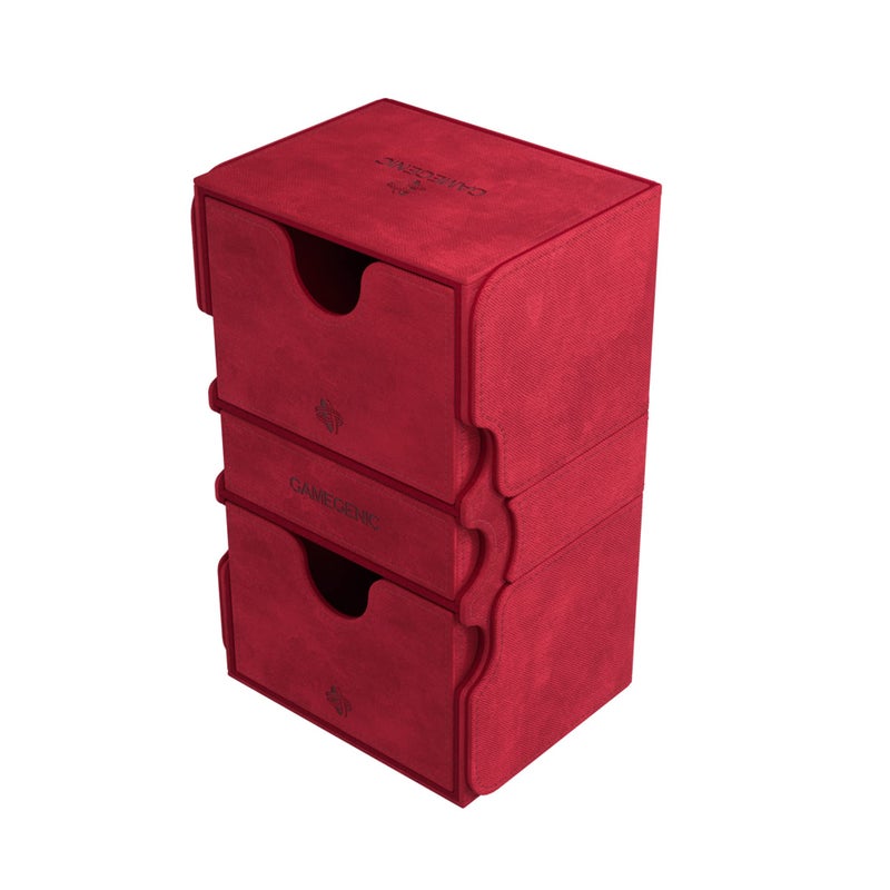 Gamegenic Stronghold 200 XL Convertible Deck Box DoubleSleeved Card Game Protector with Accessories Drawer Nexofyber Surface Holds up to 200 Cards Red Color Made by Gamegenic GGS20111ML - Image 4
