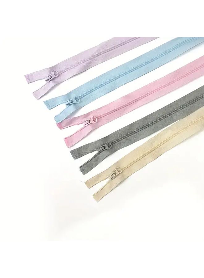 Beige 50CM 3 Nylon Zipper Single End Open Durable Plastic Zipper For Clothing And Crafts - Image 4