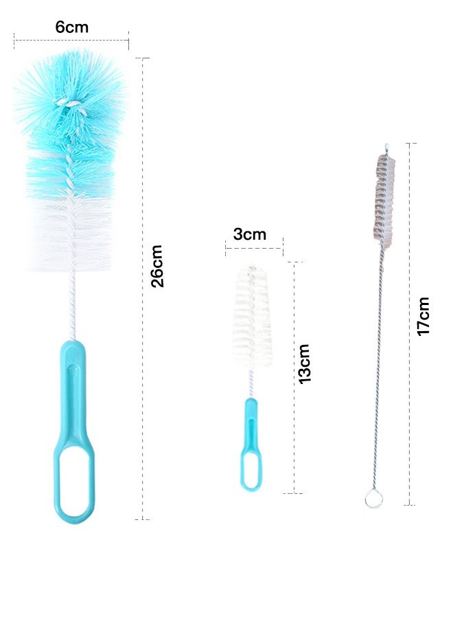 Generic Bottle Brush Set of 3 for Narrow Neck Bottles, Baby Bottles, Glass Bottles and Canning Supplies, Along with Ergonomic Handle, Blue  - Image 2