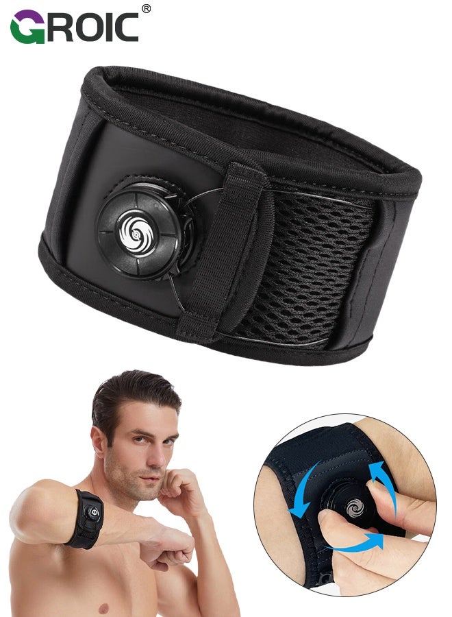 GROIC Adjustable Elbow Support Brace with Knob, Tennis Elbow Support Strap for Golfers, Basketball, Baseball, Badminton, Weightlifting - Tendonitis, Arthritis, Pain Relief (1PC) - Image 1