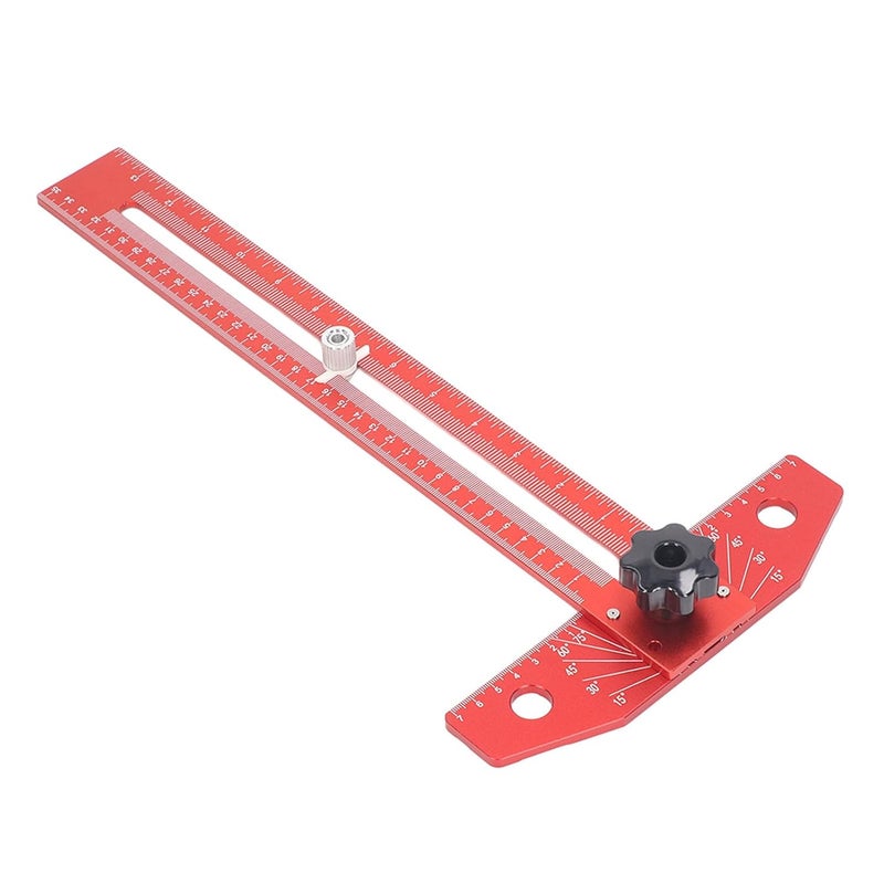 T Square Ruler Protractor for Crafting, Aluminum Alloy Carpenter Layout Measuring Tool with Mechanical Pencil, Multi Angle Marking Ruler for Woodworking and DIY Projects - Image 5