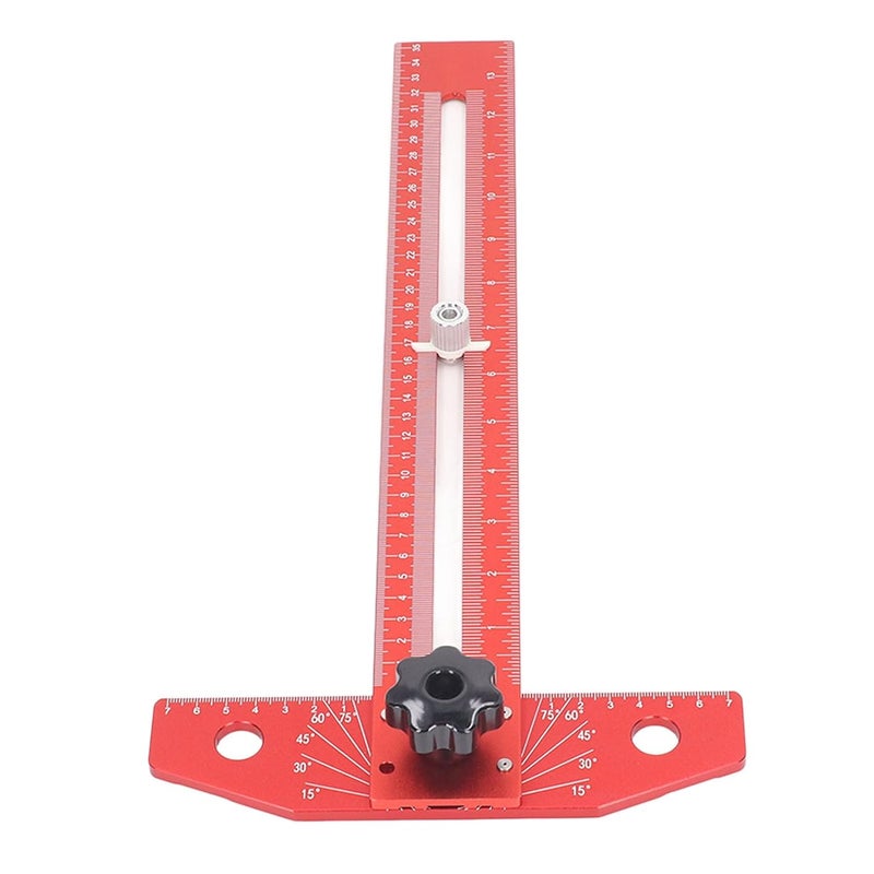T Square Ruler Protractor for Crafting, Aluminum Alloy Carpenter Layout Measuring Tool with Mechanical Pencil, Multi Angle Marking Ruler for Woodworking and DIY Projects - Image 3