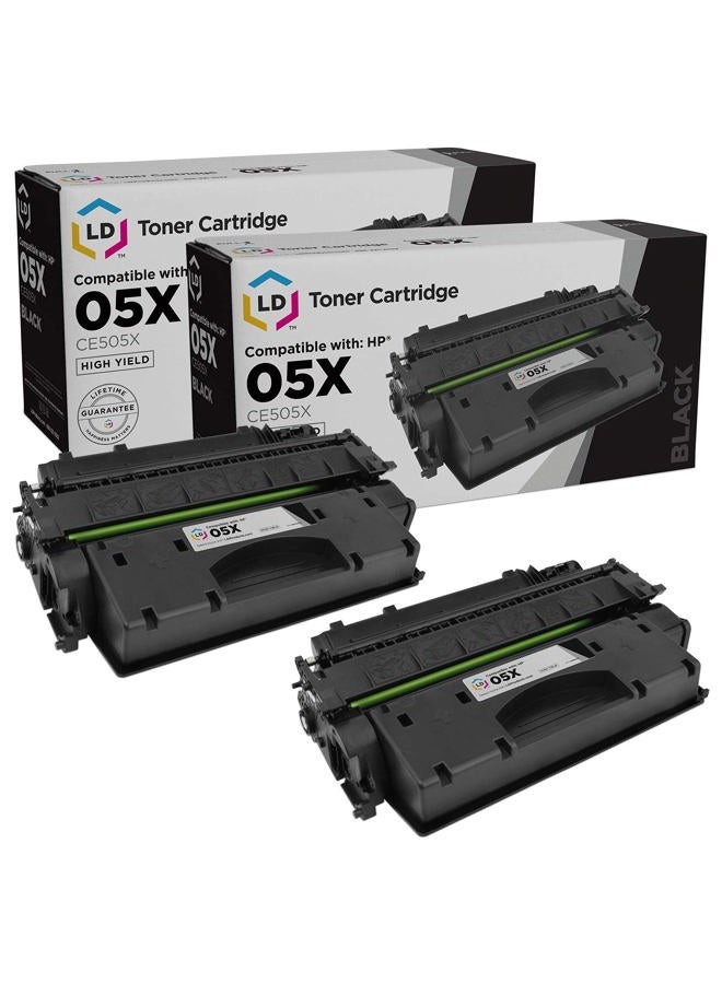 LD Products Compatible Toner Cartridge Replacements for HP 05X CE505X for use in HP Laserjet p2035, P2035n, P2055d, P2055dn & P2055X (Black, 2-Pack) - Image 1