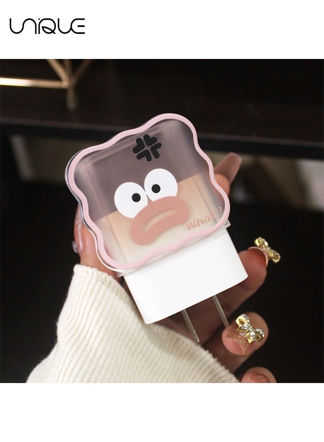 Unique Lovely Humor DIY Cable Protector USB Charger Saver Charging Data Earphone Line Bite Organizor Compatible with All iPhone 15 11 12 13 14 15 Pro Max Mini etc USB Wire (Pink)  - Image 2