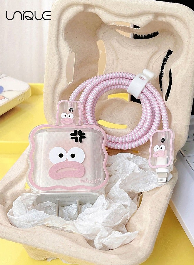 Unique Lovely Humor DIY Cable Protector USB Charger Saver Charging Data Earphone Line Bite Organizor Compatible with All iPhone 15 11 12 13 14 15 Pro Max Mini etc USB Wire (Pink)  - Image 5