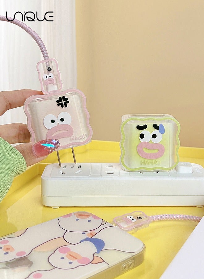 Unique Lovely Humor DIY Cable Protector USB Charger Saver Charging Data Earphone Line Bite Organizor Compatible with All iPhone 15 11 12 13 14 15 Pro Max Mini etc USB Wire (Pink)  - Image 3