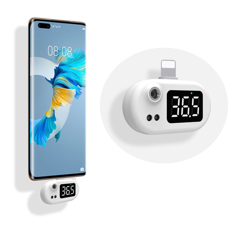 USB Smart Thermometer USB Intelligent Thermometer Portable Mini Cell Phone Thermometer Non-contact Type Infrared USB Thermometer for Adults & Kids Temperature Measurement Device ℃/ ℉ Conversion - Image 1