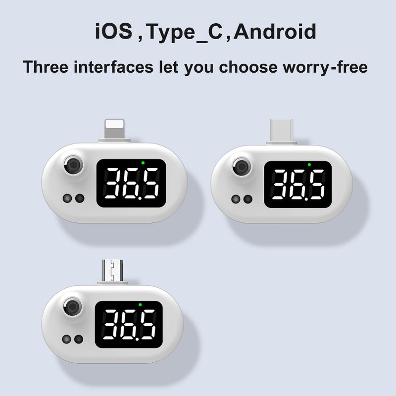 USB Smart Thermometer USB Intelligent Thermometer Portable Mini Cell Phone Thermometer Non-contact Type Infrared USB Thermometer for Adults & Kids Temperature Measurement Device ℃/ ℉ Conversion - Image 2