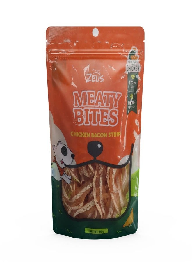 زيوس قطع لحم الدجاج والبيكون من زيوس، مكافآت سهلة الهضم للكلاب، يمكن تقديمها كوجبات خفيفة، أو كإضافات للطعام، أو أثناء التدريب. - Image 1