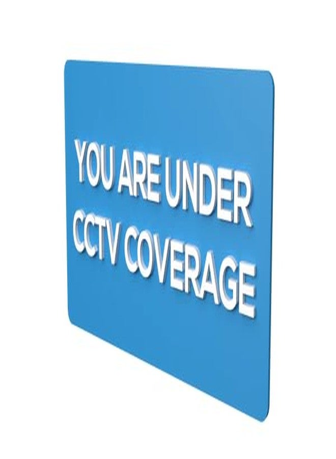 PrintEra لوحة تحذيرية من الأكريليك من برينت إيرا - أنت تحت تغطية كاميرات المراقبة | 5×10 بوصة | أزرق وأبيض | ذاتية اللصق | لوحة جدارية مقاومة للماء للمكاتب والمتاجر والمنازل والأماكن العامة - Image 1