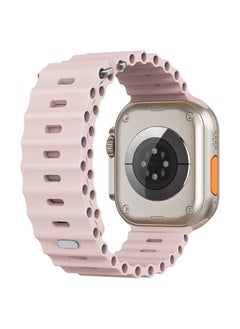 Color Fans Soft Silicone Ocean Sports Strap Compatible Apple Watch 41mm 40mm 38mm for Men Women, Adjustible Watch Band for Apple Watch SE/Series 9/8/7/6/5/4/3/2/1 - Pink Sand  - Image 2