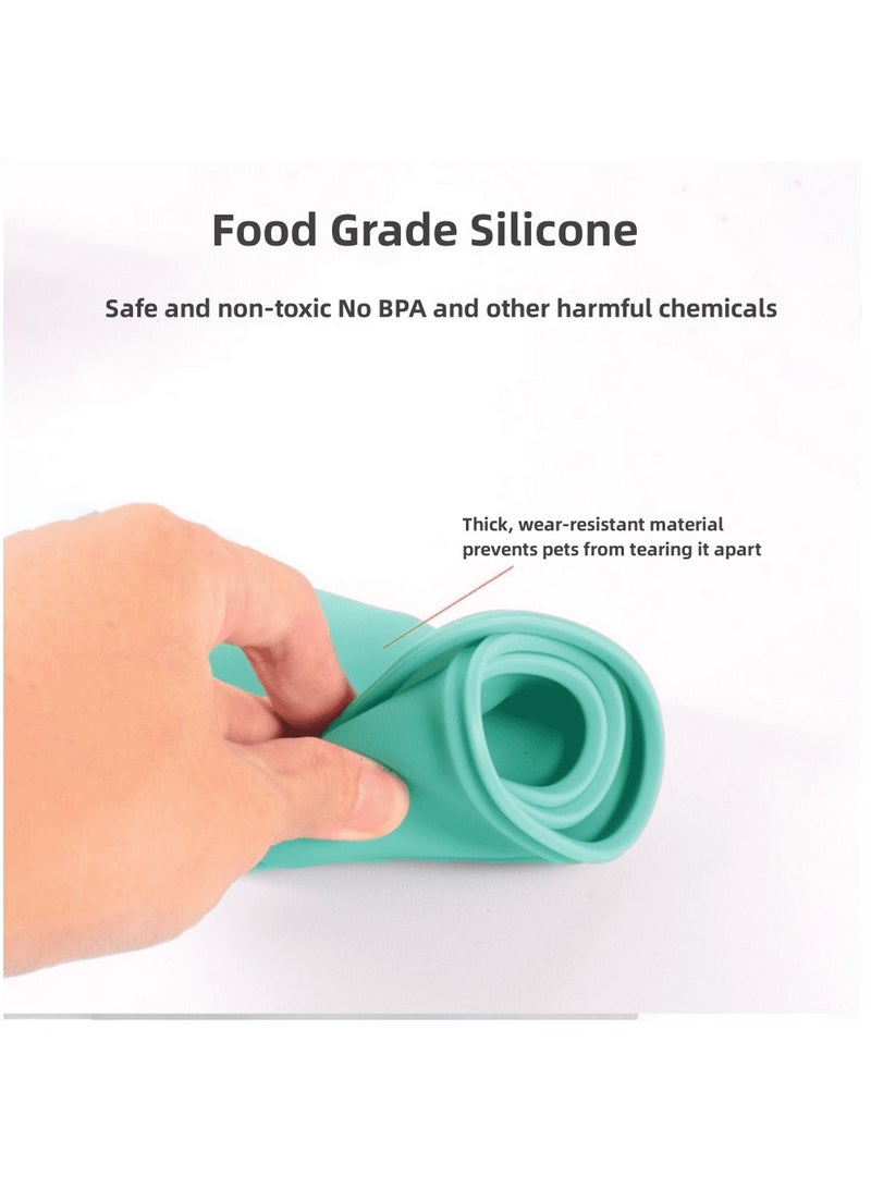 Pet Bowl-Silicone Folding Pet Bowl, Non-Slip Dog And Cat Double Bowl, Storage Bag Dog Bowl, Outdoor Pet Portable Folding Cat And Dog Bowl (Green) - Image 4