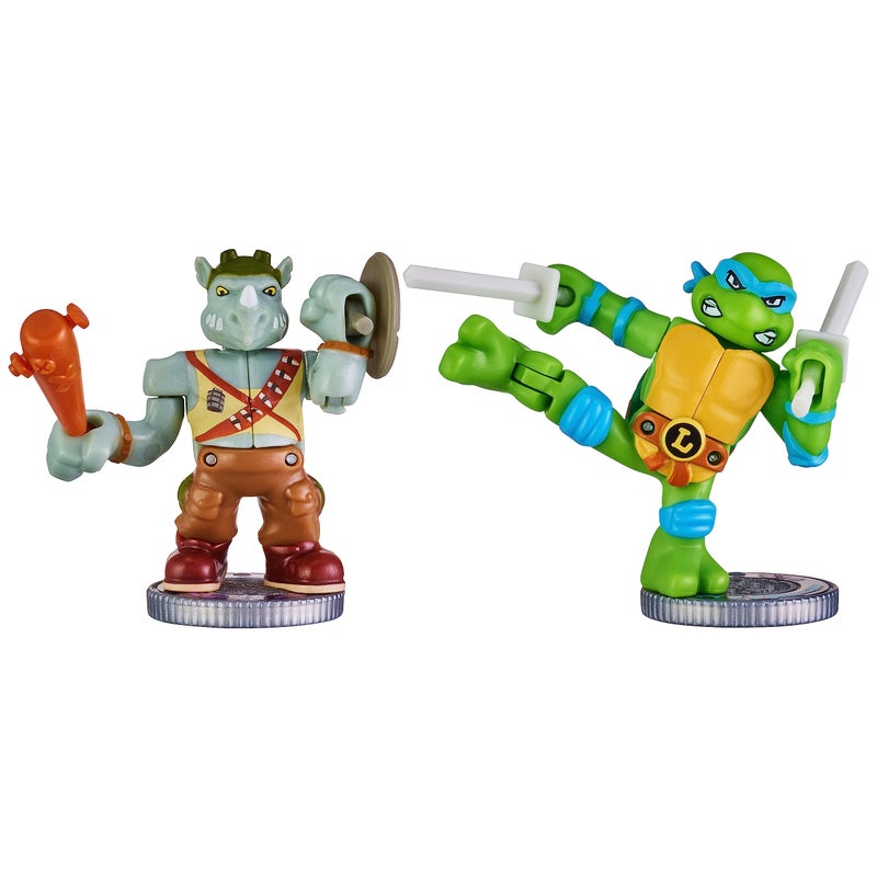 AKEDO Legends of Akedo Teenage Mutant Ninja Turtles. Mini Battling Warriors Versus Pack Leonardo Vs Rocksteady Small - Image 4