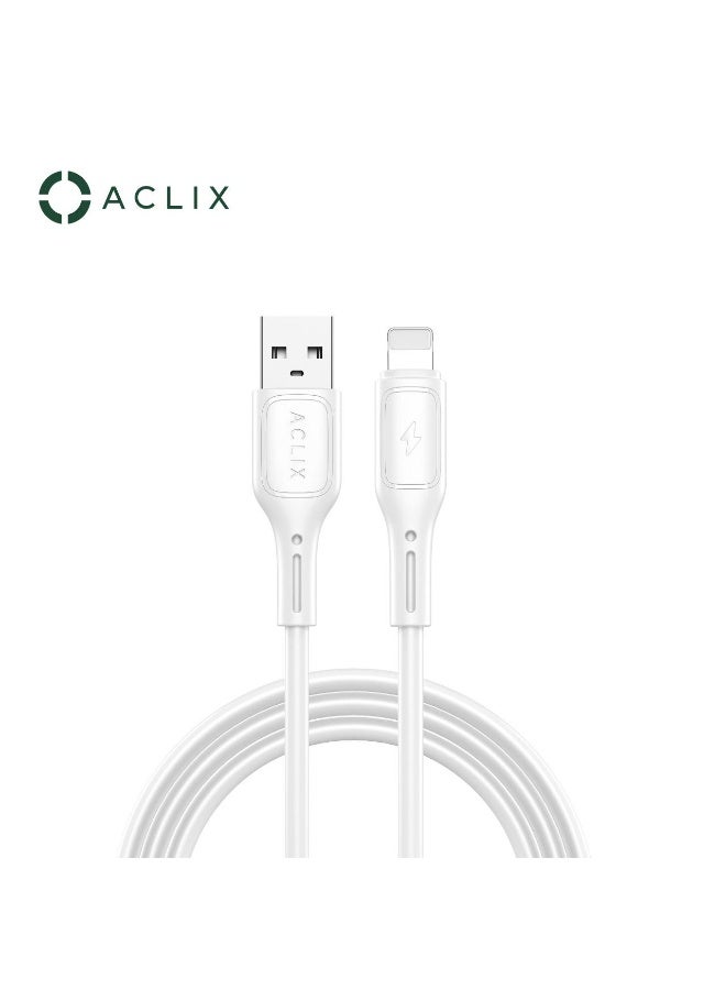 ACLIX Usb-A Cable, Usb-A To Usb-Lighting Cable, Usb A Charger Cable - 1M White - Image 1