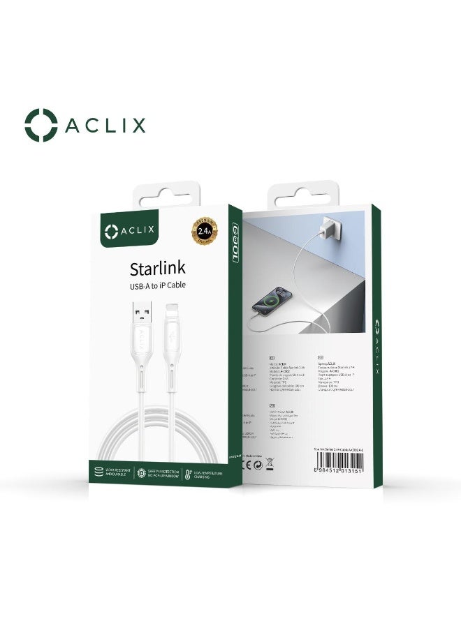 ACLIX Usb-A Cable, Usb-A To Usb-Lighting Cable, Usb A Charger Cable - 1M White - Image 5