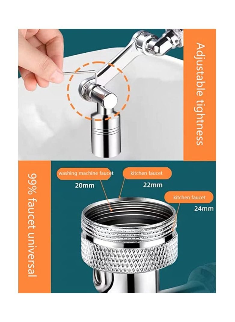 Spaceshoop 1080 Swivel Tap Aerator Rotating Aerator Tap for Kitchen Sink Aerator Rotate Faucet with 2 Adjustable Modes for Kitchen Bathroom Rotating Faucet Aerator for M22 Internal Thread  - Image 5