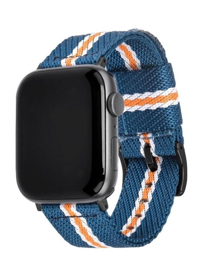NIBEMINENT Ethnic Replacement Watchband For Apple Watch Series 1/2/3/4/5/6/7/SE 38-40-41mm Blue/White/Yellow  - Image 2