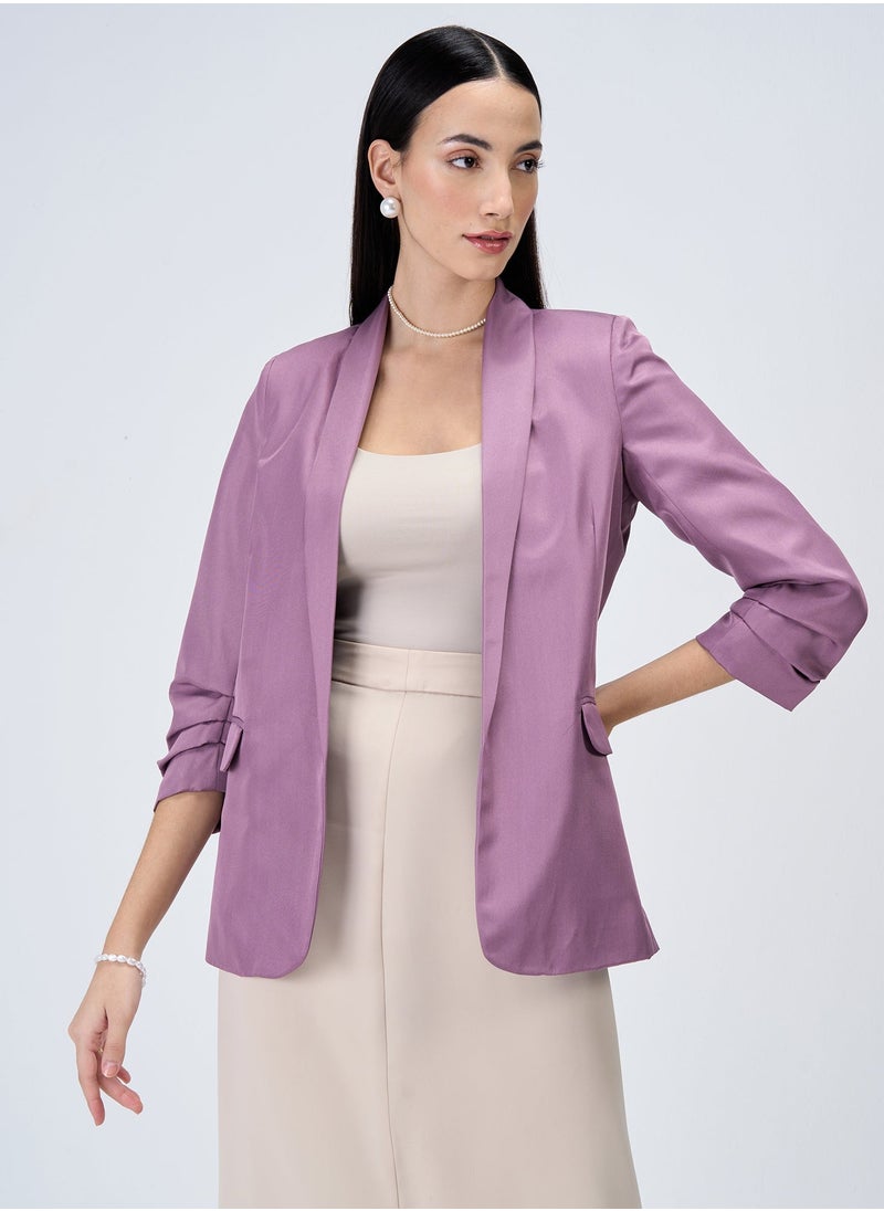 Salt Attire Women's Elegant Mauve Blazer - Tailored Fit, Premium Polyester Jacket for Office, Events, and Versatile Style  - Image 5