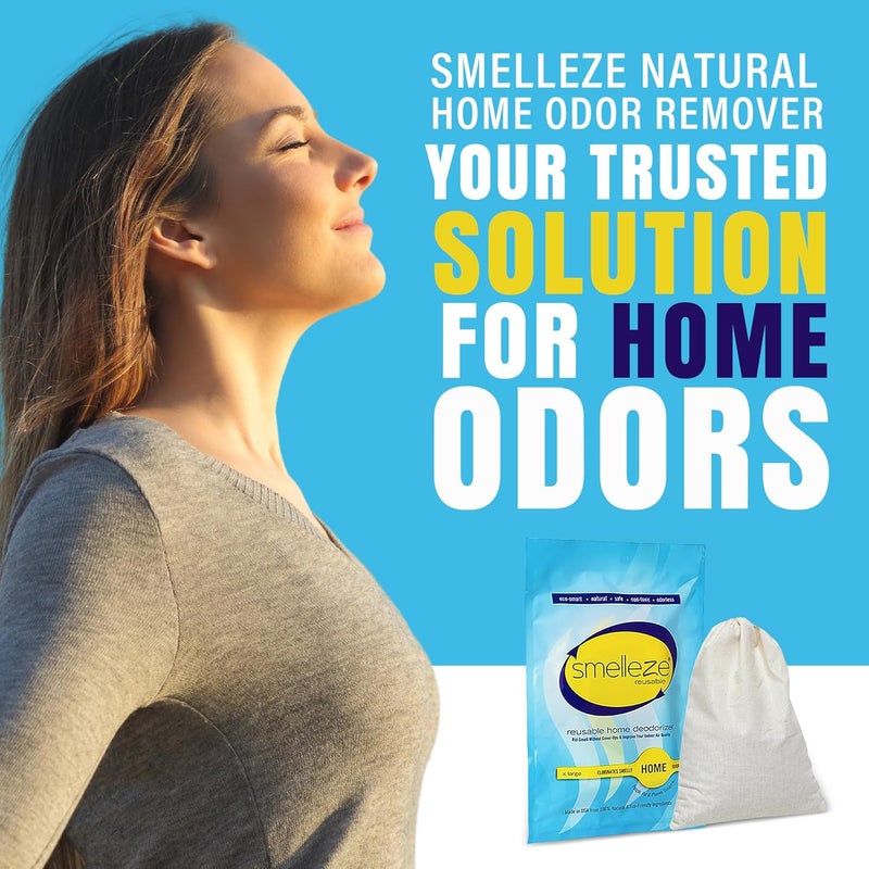 SMELLEZE Reusable Home Smell Removal Deodorizer Pouch - Natural Odor Eliminator for Home - Image 2