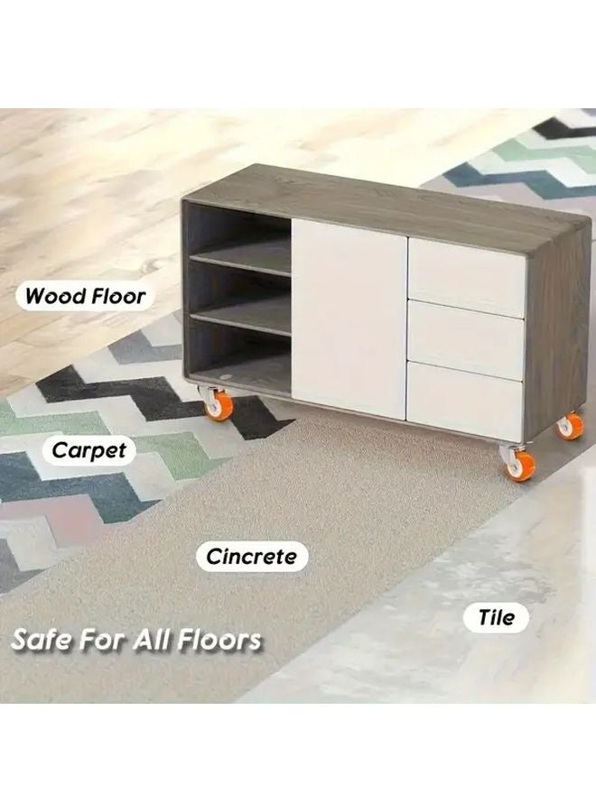 Red 4 Piece Set Heavy Duty Silent Locking Casters 1 Inch Safety Lock Ultra Quiet 360 Swivel - Image 5