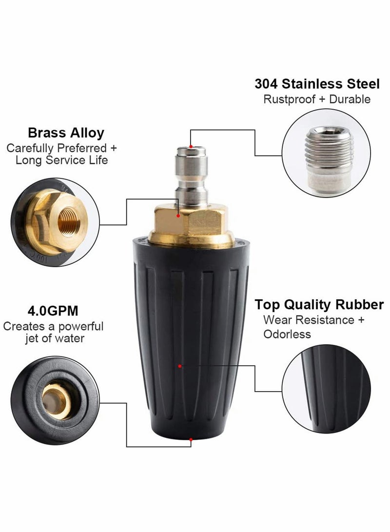 Excefore High Pressure Washer Tips Turbo Nozzle 4000 PSI Max Rotating with 1/4'' Quick Connect for Cleaning Brick Concrete and Vinyl Surfaces - Image 5