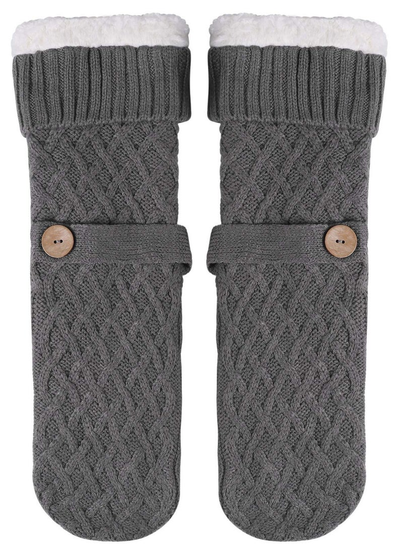 SYOSI Slipper Socks Warm Fluffy Socks Super Soft Fuzzy Socks Winter Knit Socks Fleece Lined Home Socks for Men and Women，Slippers fluffy socks comfortable thick fleece winter warm plush stockings  - Image 3