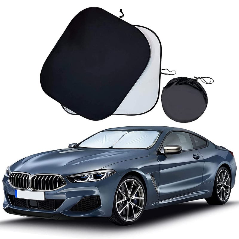 NALANDA 2PCS Car Windshield Sun Shade with Storage Pouch Foldable Car Front Window Sunshade Auto Sun Visor Blocks Max UV Rays and Cool Car Interiors XLarge815x915cm