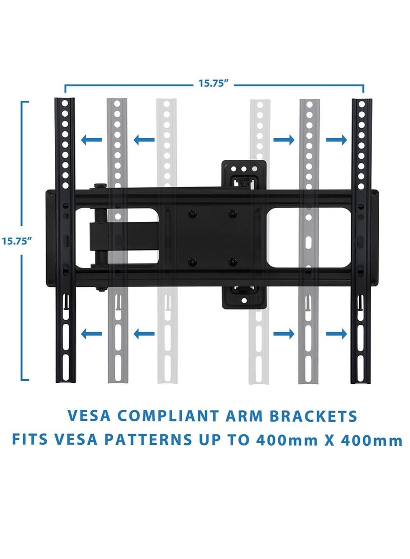 ELTRAZONE Swivel TV Wall Mount Bracket with Full Motion Articulating Arm 17-Inch Extension for 50-55 Inch LED, LCD, OLED Plasma TVs, 180 Deg Swivel 15 Deg Tilt - Image 5