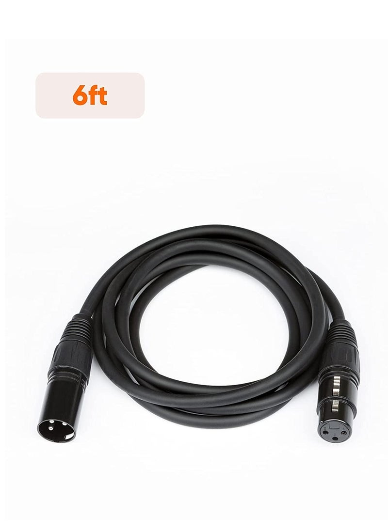 Excefore - XLR Microphone Cable, 6 FT XLR Male to XLR Female Balanced 3 PIN Mic Cables for Recording Applications,Mixers,Speaker Systems,DMX Lights - Image 1