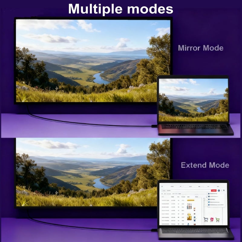 كابل JZK 1.8M من Mini DisplayPort إلى HDMI، محول أحادي الاتجاه مطلي بالذهب من Mini DisplayPort (DP) إلى HDMI لـ Thunderbolt 1/2، لـ MacBook Air، لـ Surface Pro، لـ Lenovo - Image 4