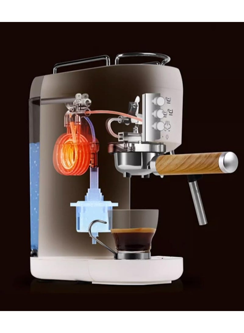 Denx Dinx 2-in-1 Coffee Maker – 20 Bar Pressure Automatic coffee machine equipped with a 1L large water tank, perfect for making lattes and various coffee drinks. - Image 3