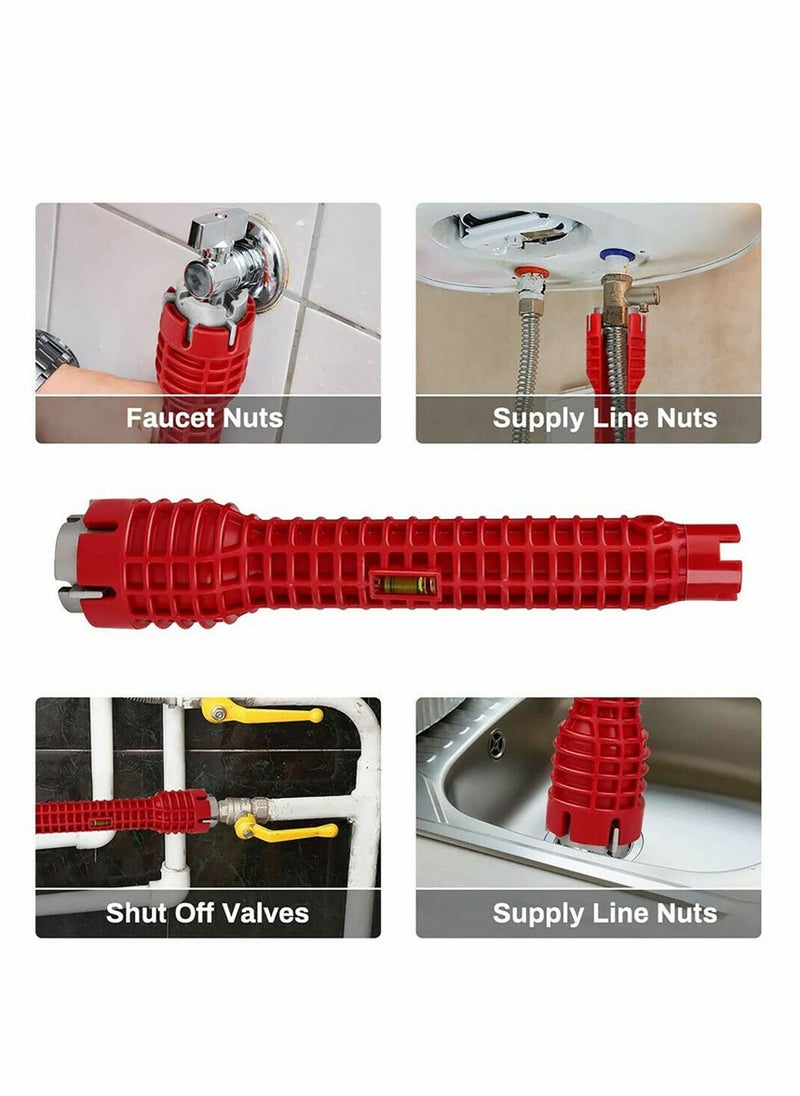 Y&D - Faucet and Sink Installer, 8 in 1 Multifunctional Wrench Tool Double Head Installer Water Pipe Spanner Tackle - Image 1