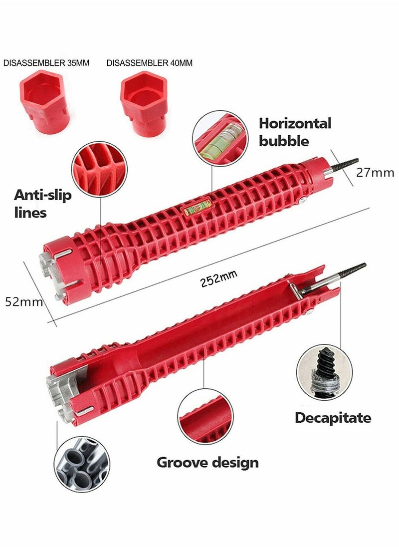 Y&D Faucet and Sink Installer, 8 in 1 Multifunctional Wrench Tool Double Head Installer Water Pipe Spanner Tackle  - Image 5