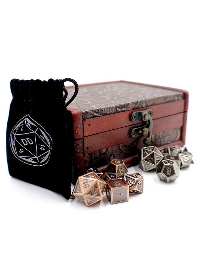 Dahan Dice Two Metal Dice Role Playing Sets with Storage Chest for Tabletop Games - Image 5