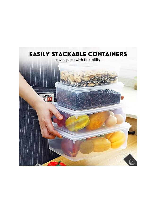 IAF BLEUE Airtight Food Storage Containers w/Thickened Crystal Design- Set of 4 (2L+2.8L+4.2L+5.7L) - with lid, Label Sheets, Pen- BPA-Free PP Material- Kitchen Organization & Preservation Solution - Image 5